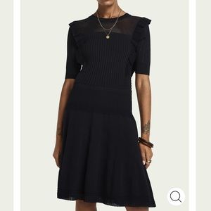 Scotch & Soda Pointelle Knit Dress (navy)